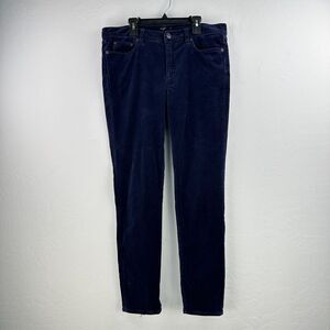 J. Crew‎ Chino Pants Womens 32 Blue Crushed Velvet Stretch Trousers Mid Rise